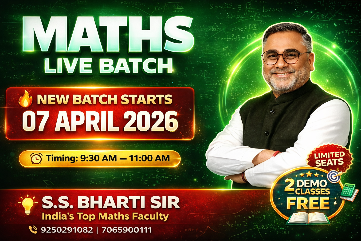 Mathematics Live Online Batch Starts on 07 April 2026