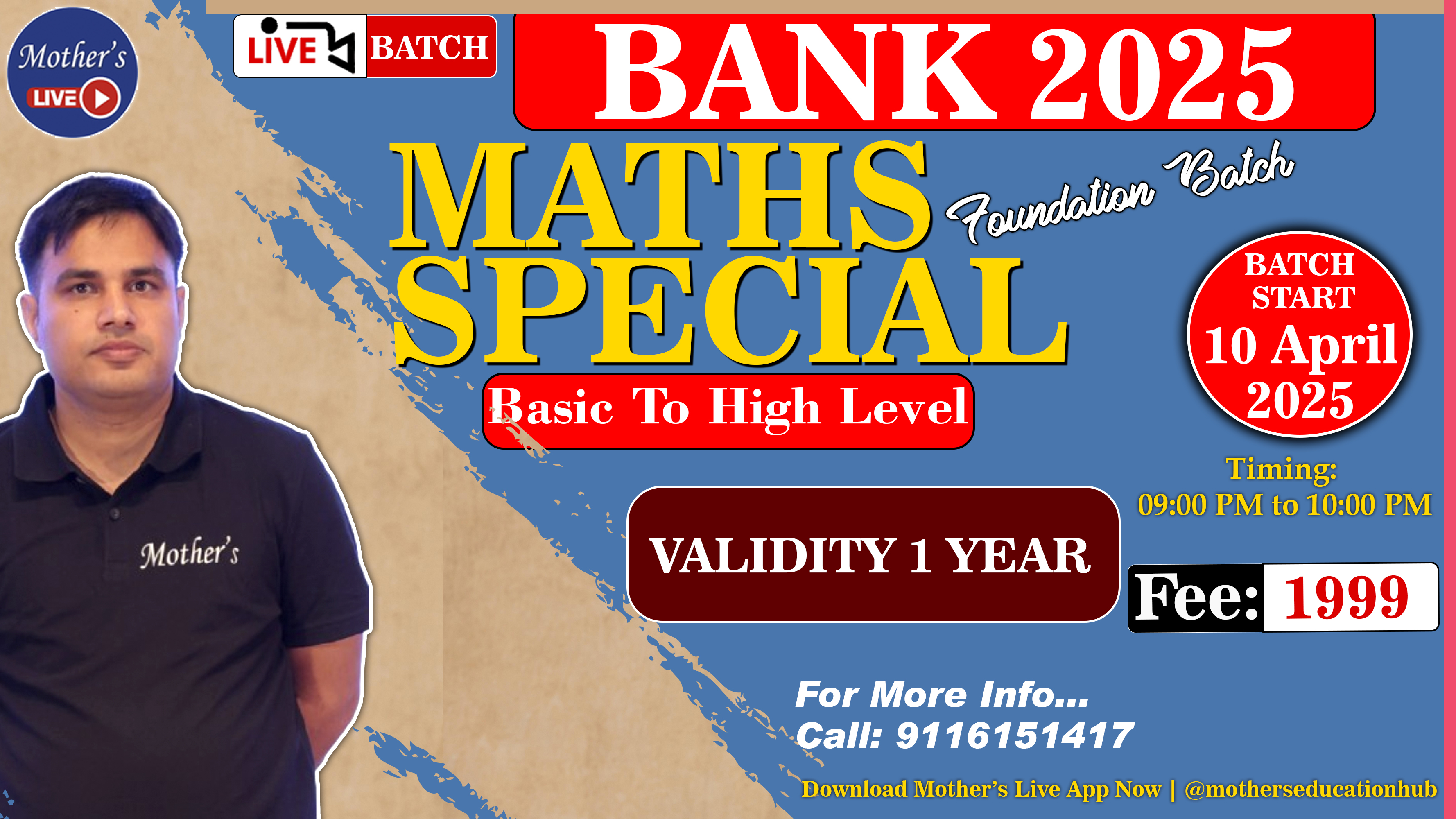 BANK 2025 – Maths Special (Foundation Batch) 10 April 2026 |  By Pawan Rao Sir