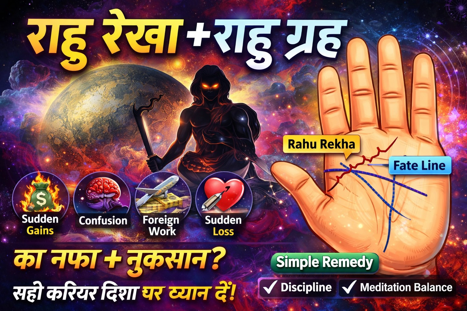 Rahu rekha Hatheli se jane 