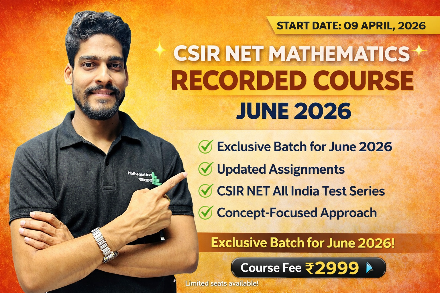 CSIR NET JUNE 2026 MATHEMATICS RECORDED COURSE