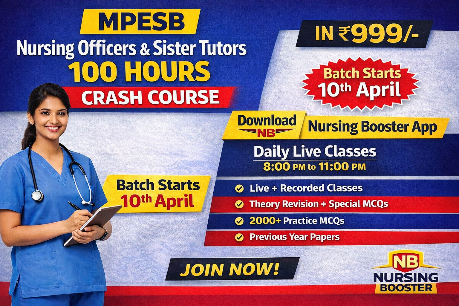 MPESB Nursing Officers & Sister Tutors Crash Course