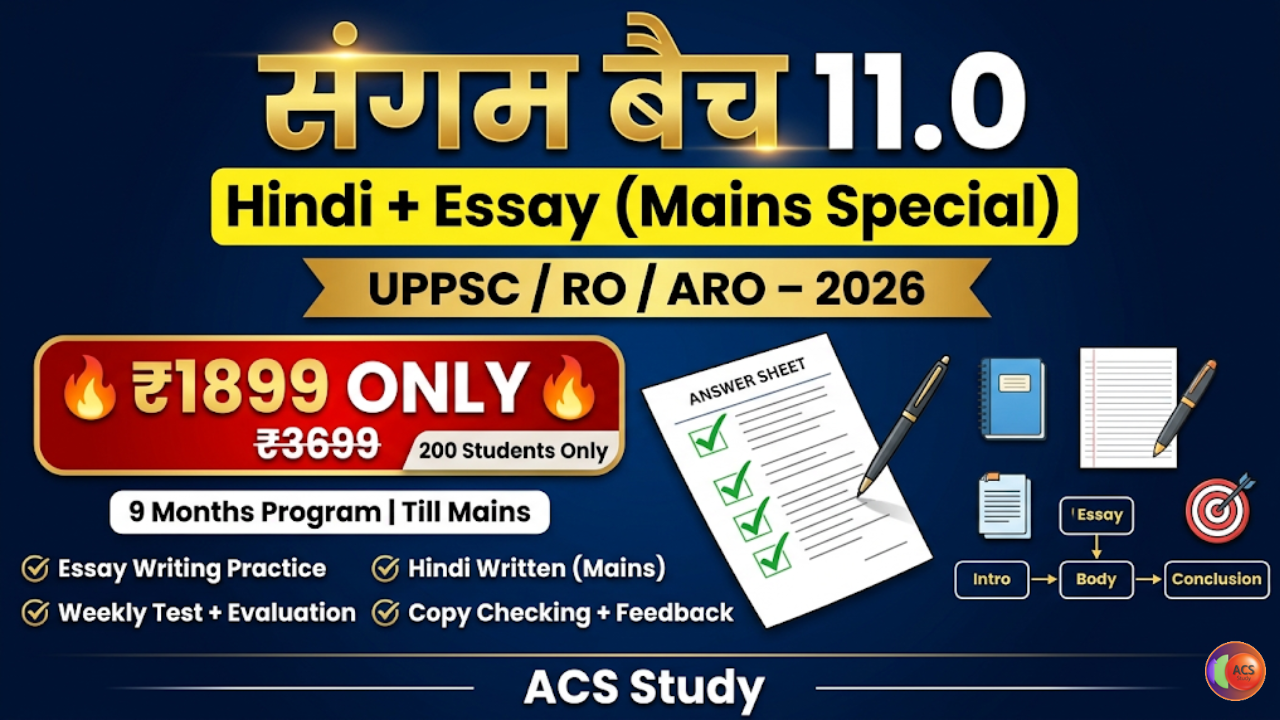 संगम बैच 11.0: Essay & Hindi UPPSC/RO/ARO Mains-2026
