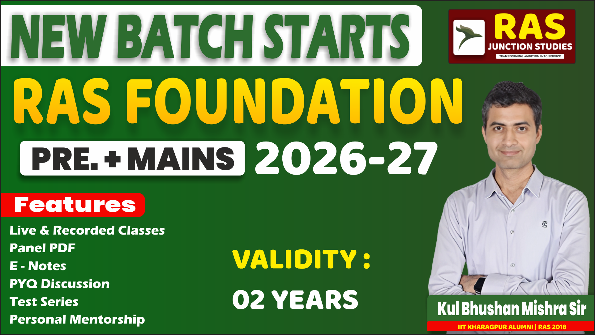 RAS FOUNDATION 2026-27 (PRE + MAINS)