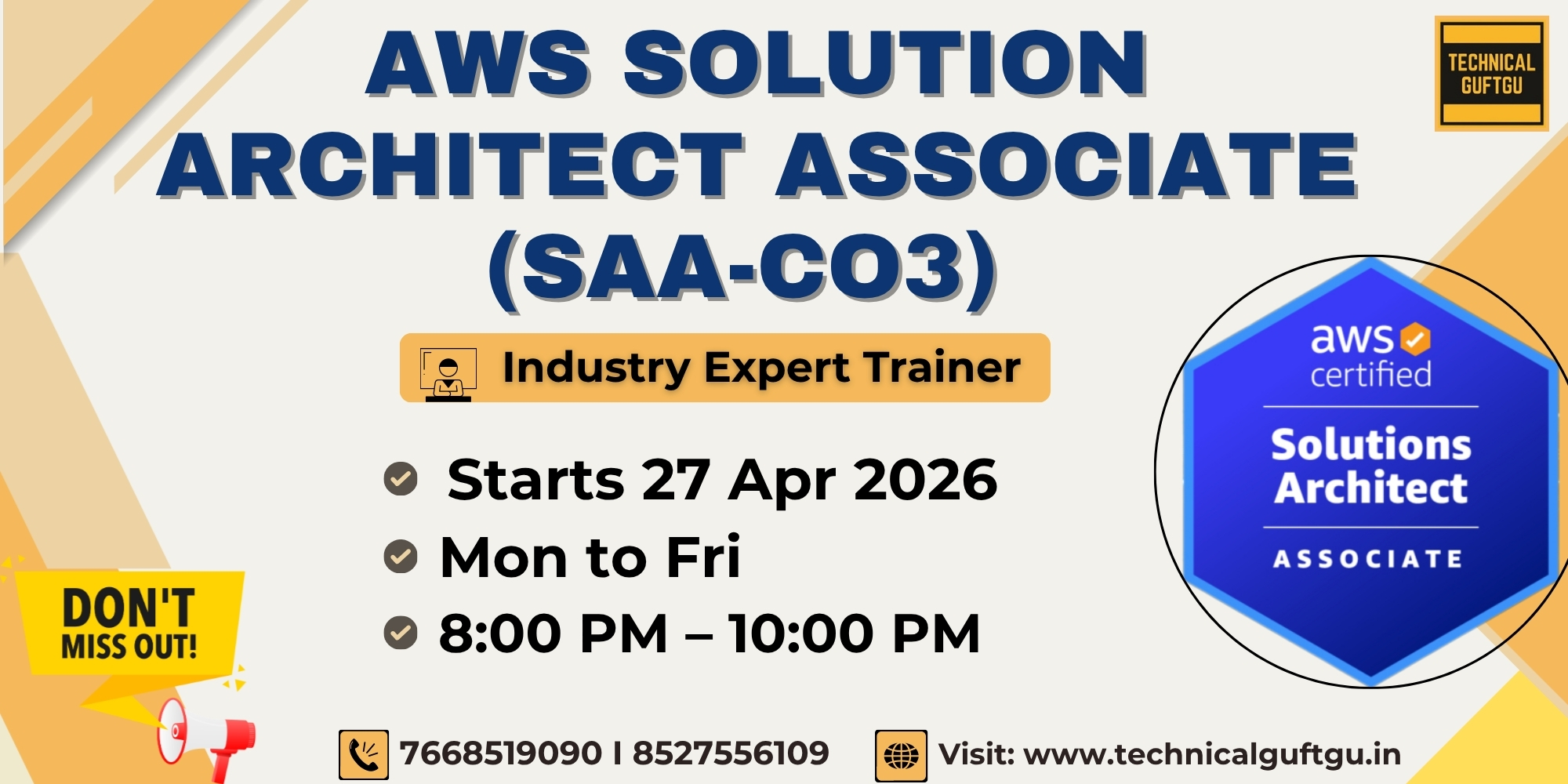 AWS SOLUTION ARCHITECT ASSOCIATE 27 APRIL 2026