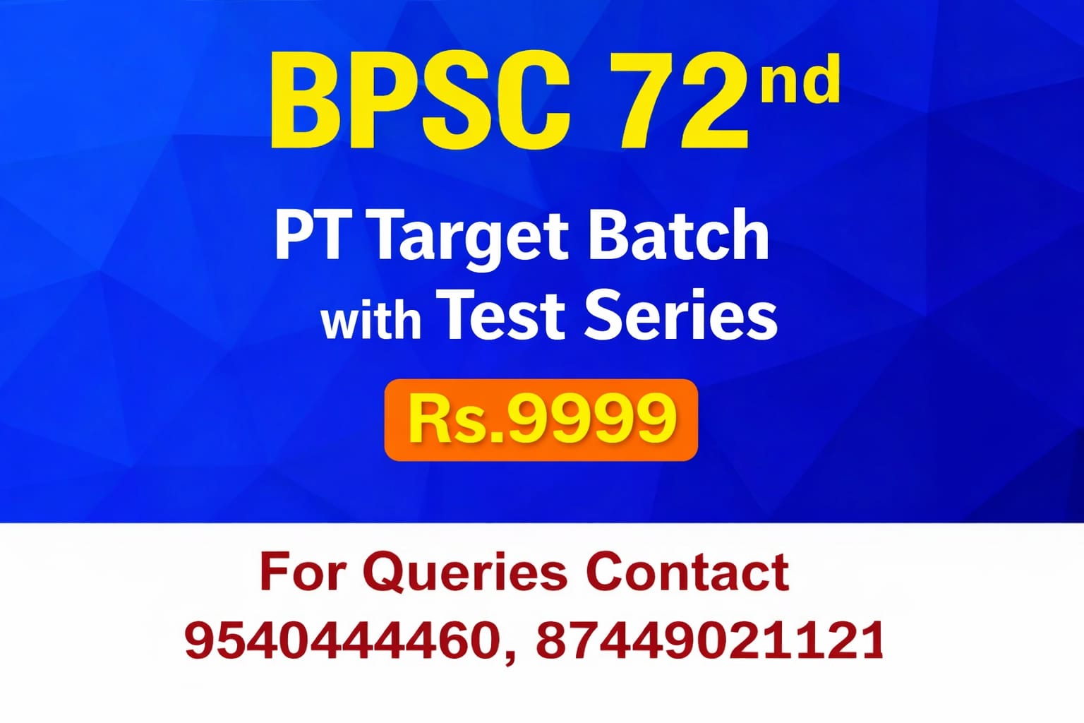 BPSC 72nd PT TARGET BATCH