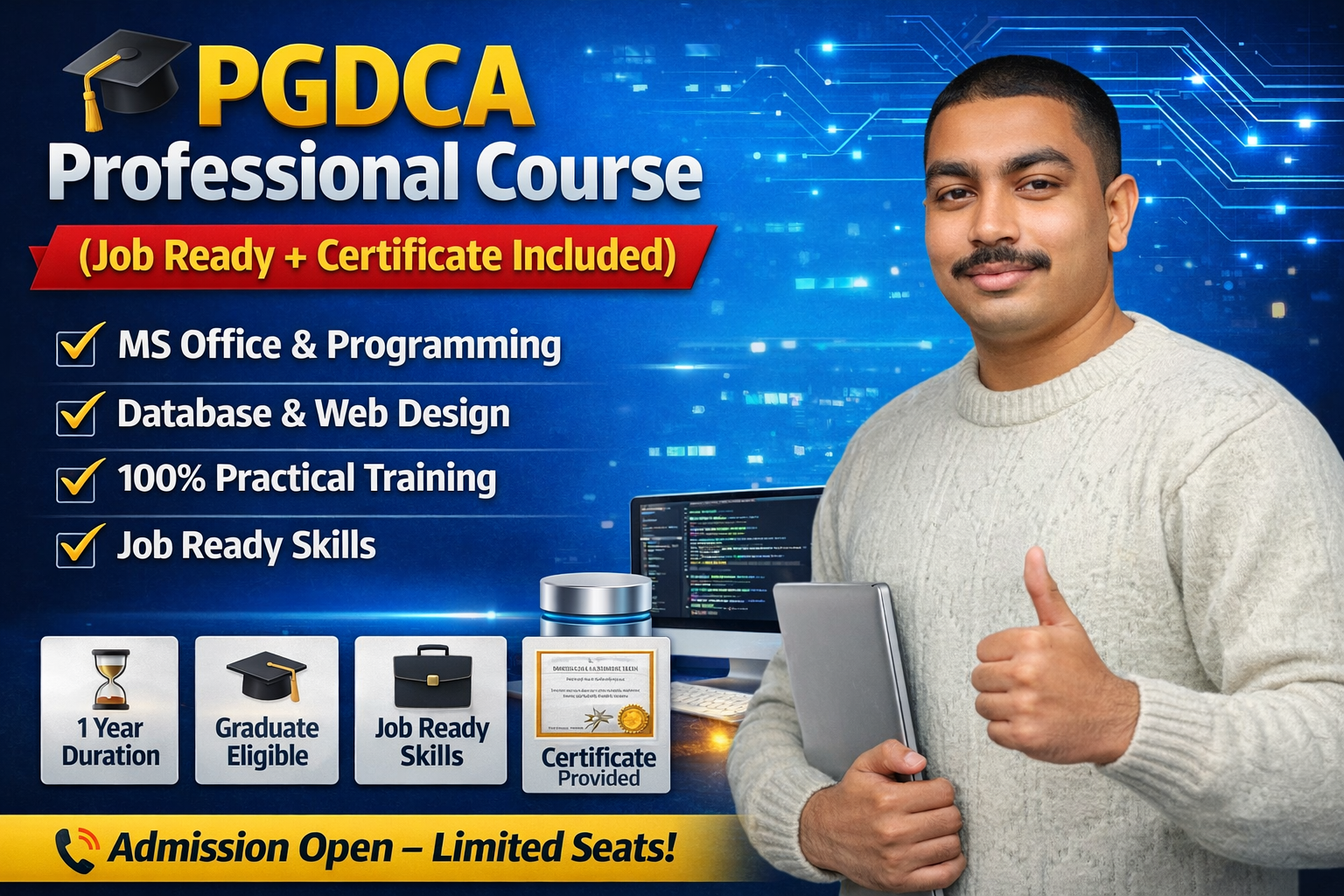 🎓 PGDCA Professional Course (Job Ready + Certificate Included)