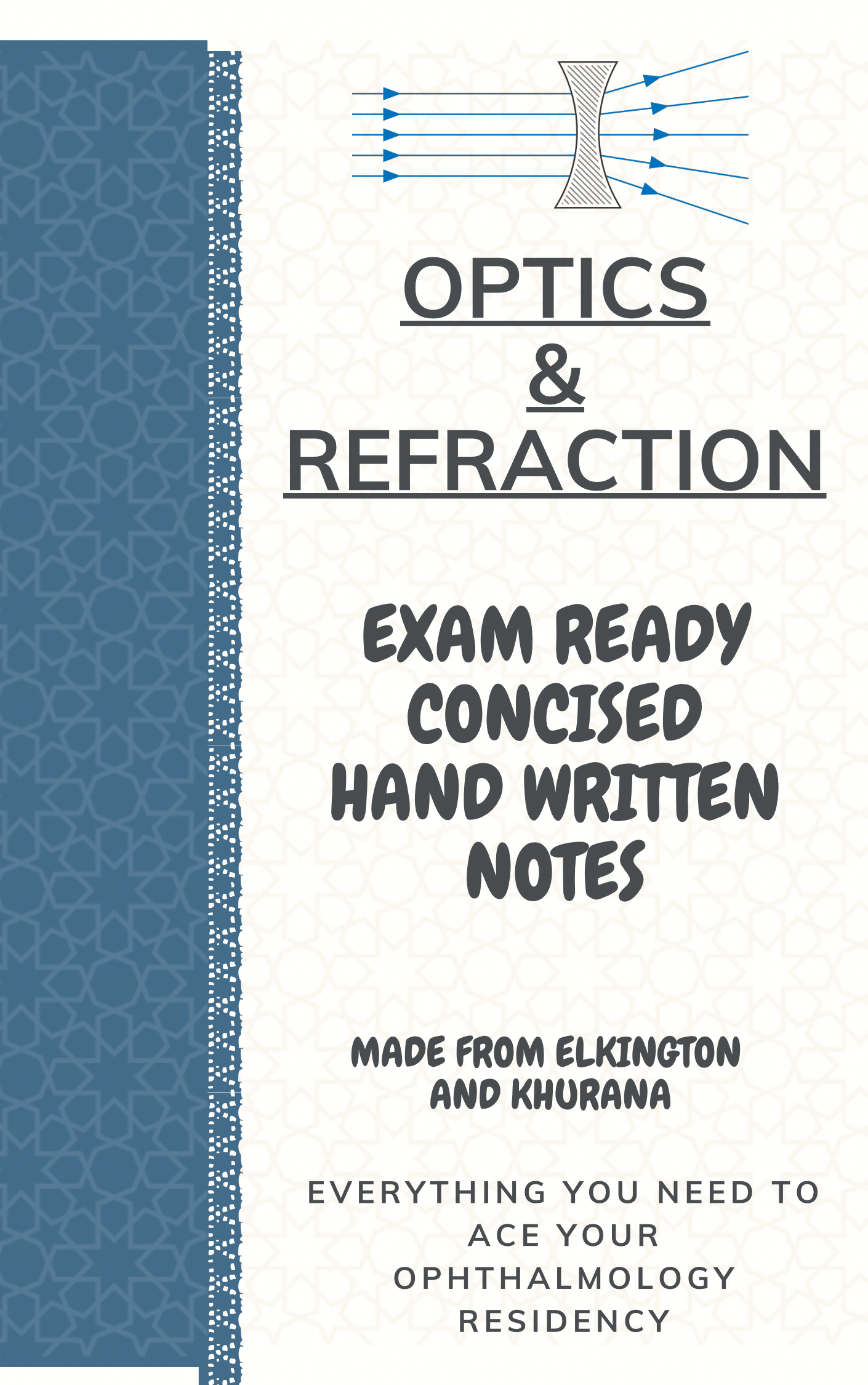 OPTICS AND REFRACTION EXAM READY NOTES