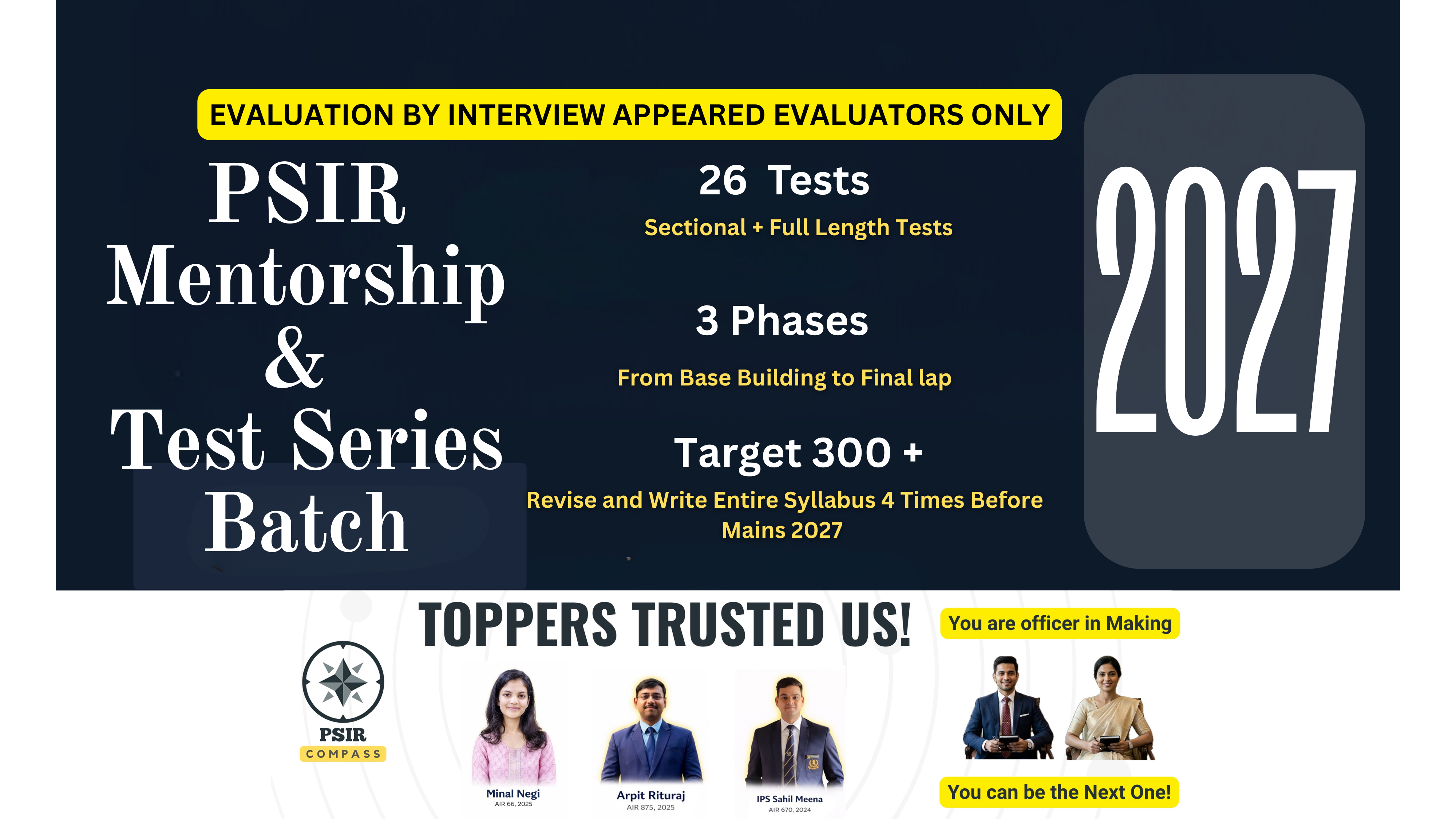 PSIR Mentorship cum Answer Writing Batch for 2027