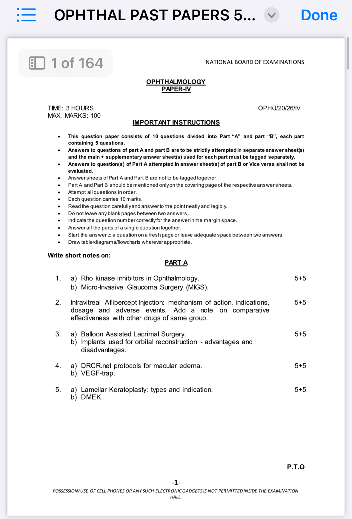 PAST 5 YEAR QUESTION PAPERS DNB/DO