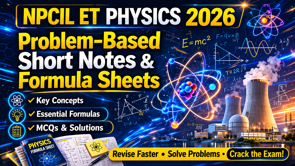 NPCIL ET Physics 2026 | Problem-Based Short Notes & Formula Sheets