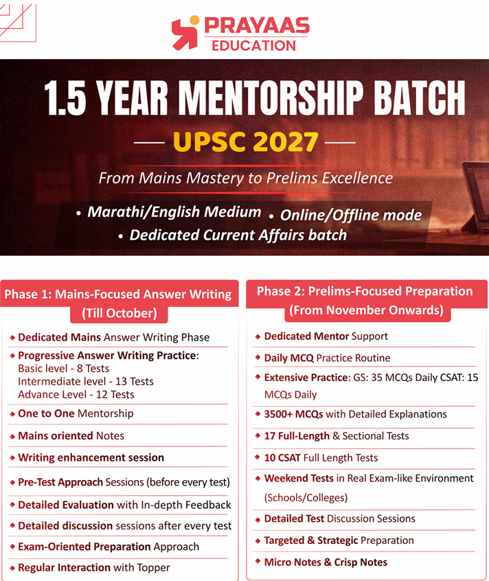 UPSC 1.5 Year Mentorship 2027