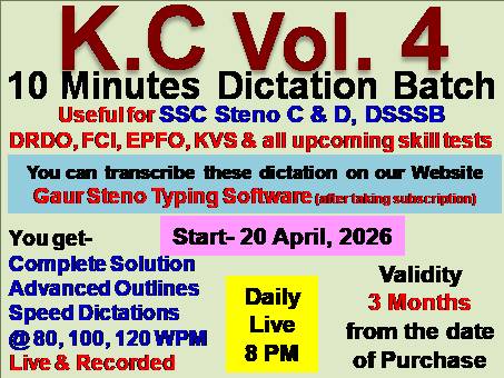 Steno Dictation (KC Vol. 4) Live