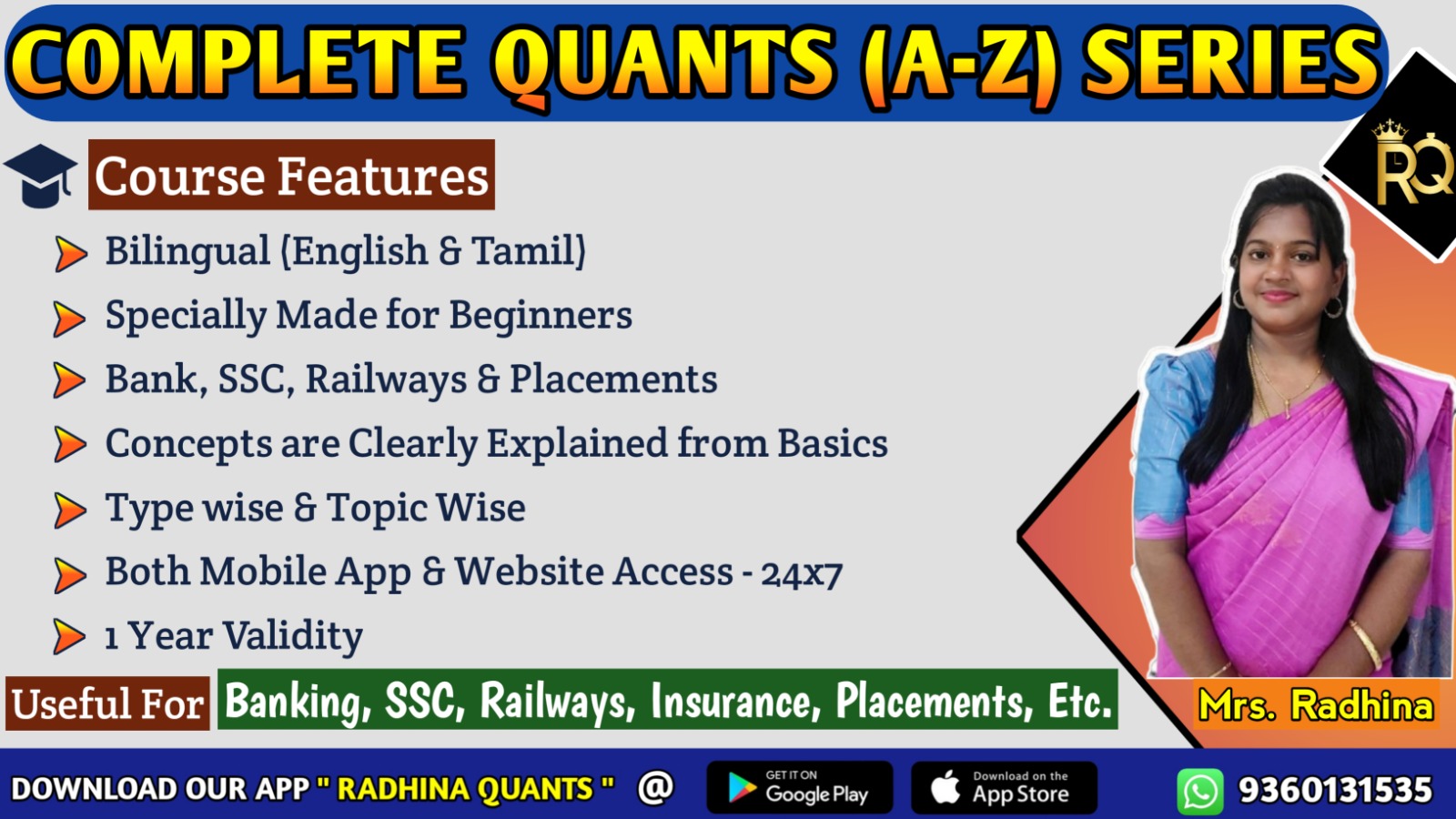 Quants A to Z Series Course (Banking, SSC, RAILWAYS, Insurance, Police exams,  Etc)