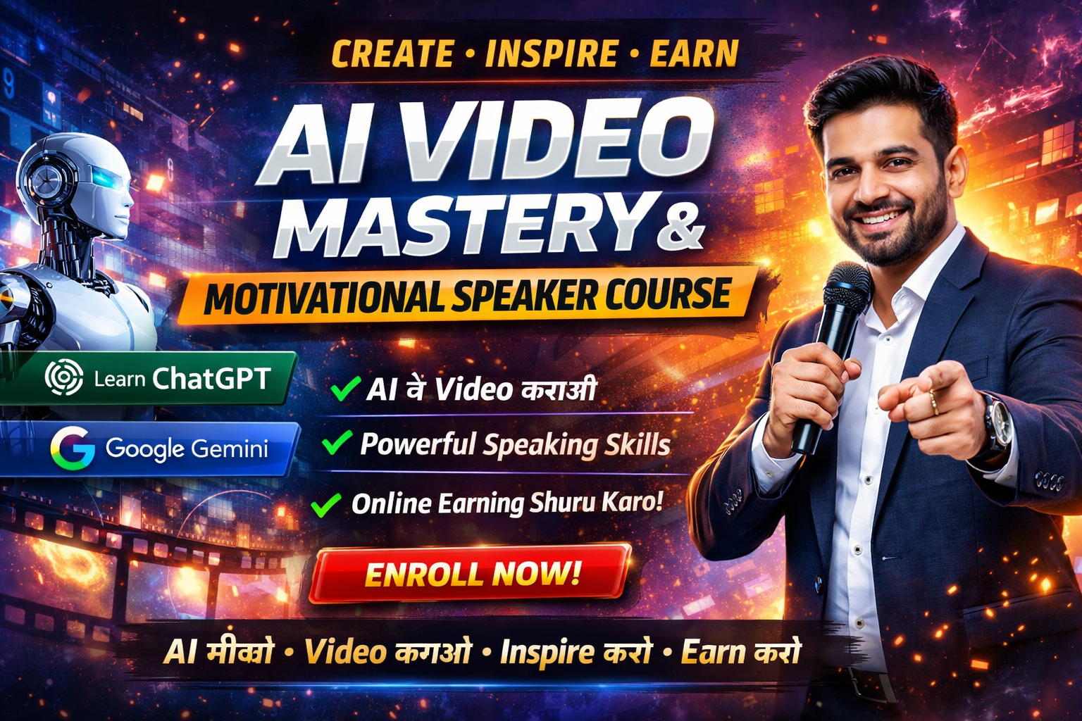 AI Video Mastery & Motivational Speaker Course