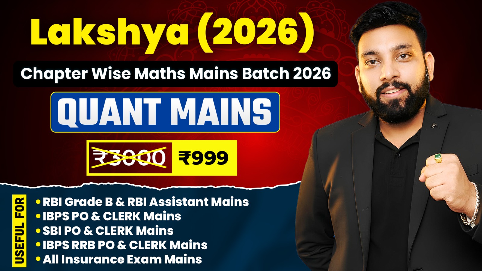 Lakshya Quant Mains Batch 2026 | Mains Chapter-Wise Batch for SBI, IBPS, RRB, RBI, LIC