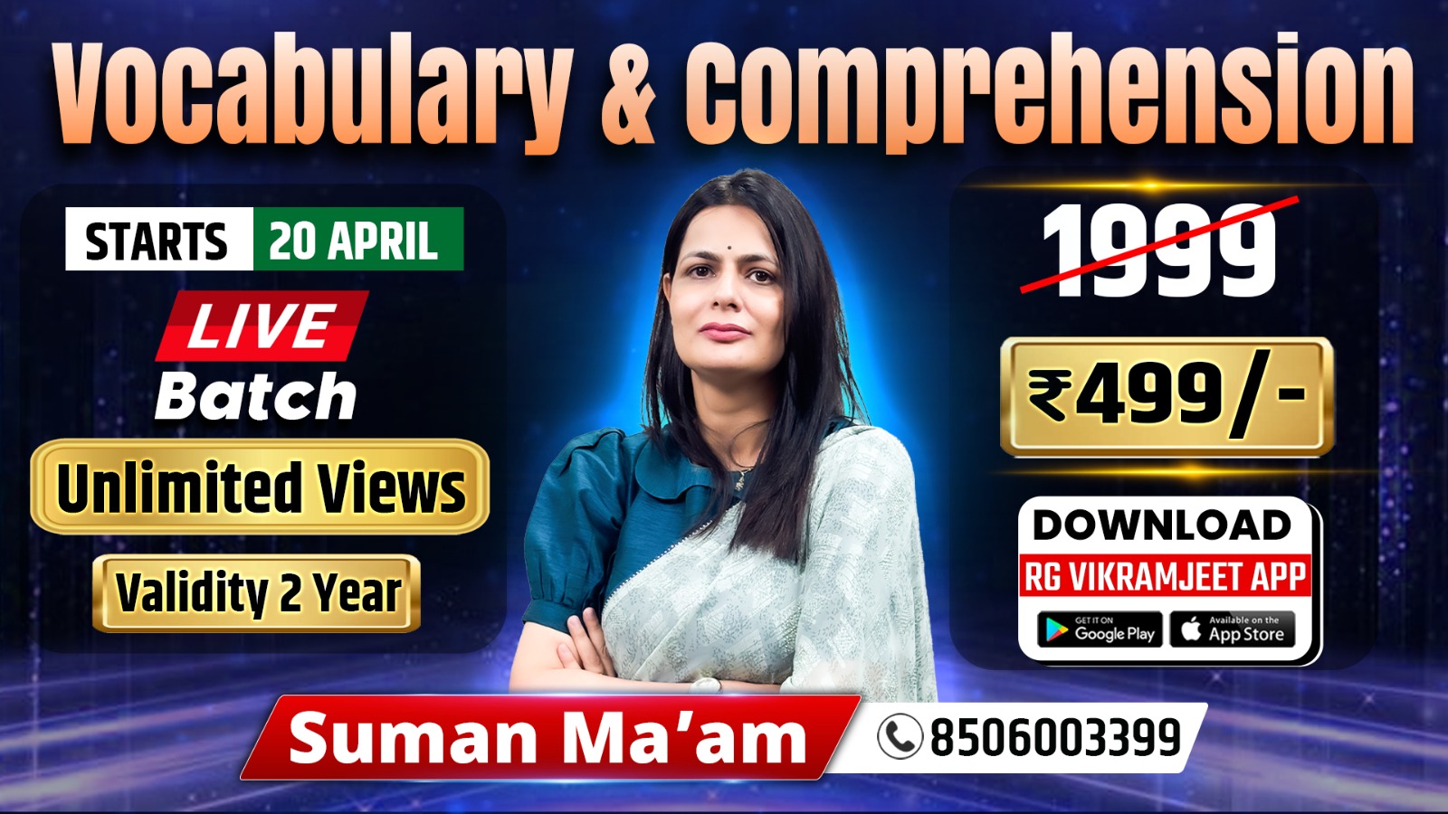 Vocabulary & Comprehension Special LIVE Batch (Pre + Mains ) (Vocabulary + Comprehension) for ALL EXAMS Starts 20 April 2026 