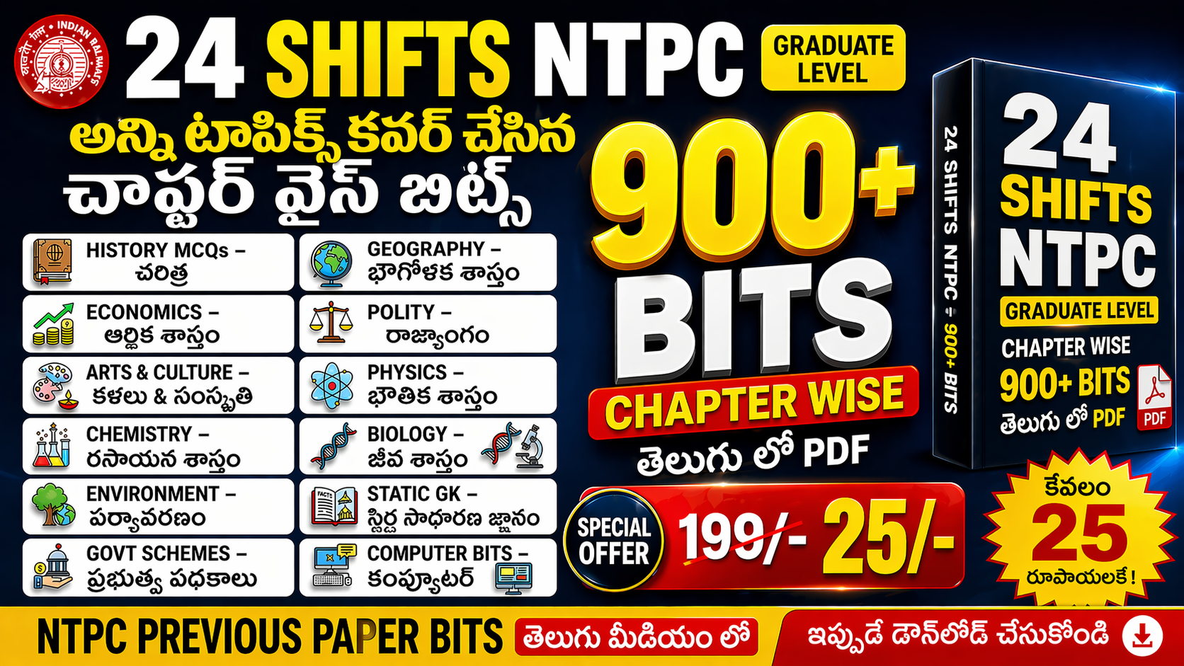 NTPC GRADUATE LEVEL 2025 PREVIOUS PAPER BITS CHAPTER WISE