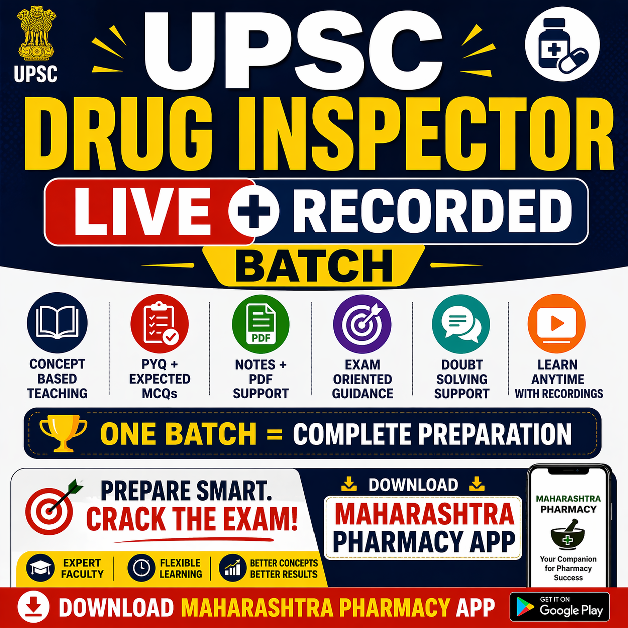 UPSC DRUG INSPECTOR LIVE + RECORDED 