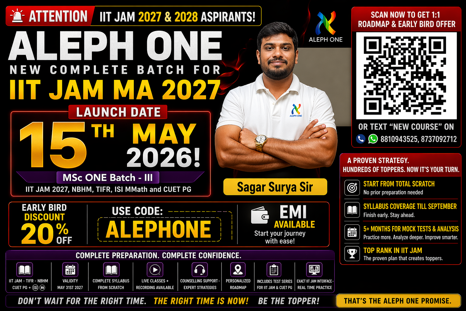 MSc ONE Batch III - IIT JAM 2027 | TIFR | NBHM | ISI | CUET PG