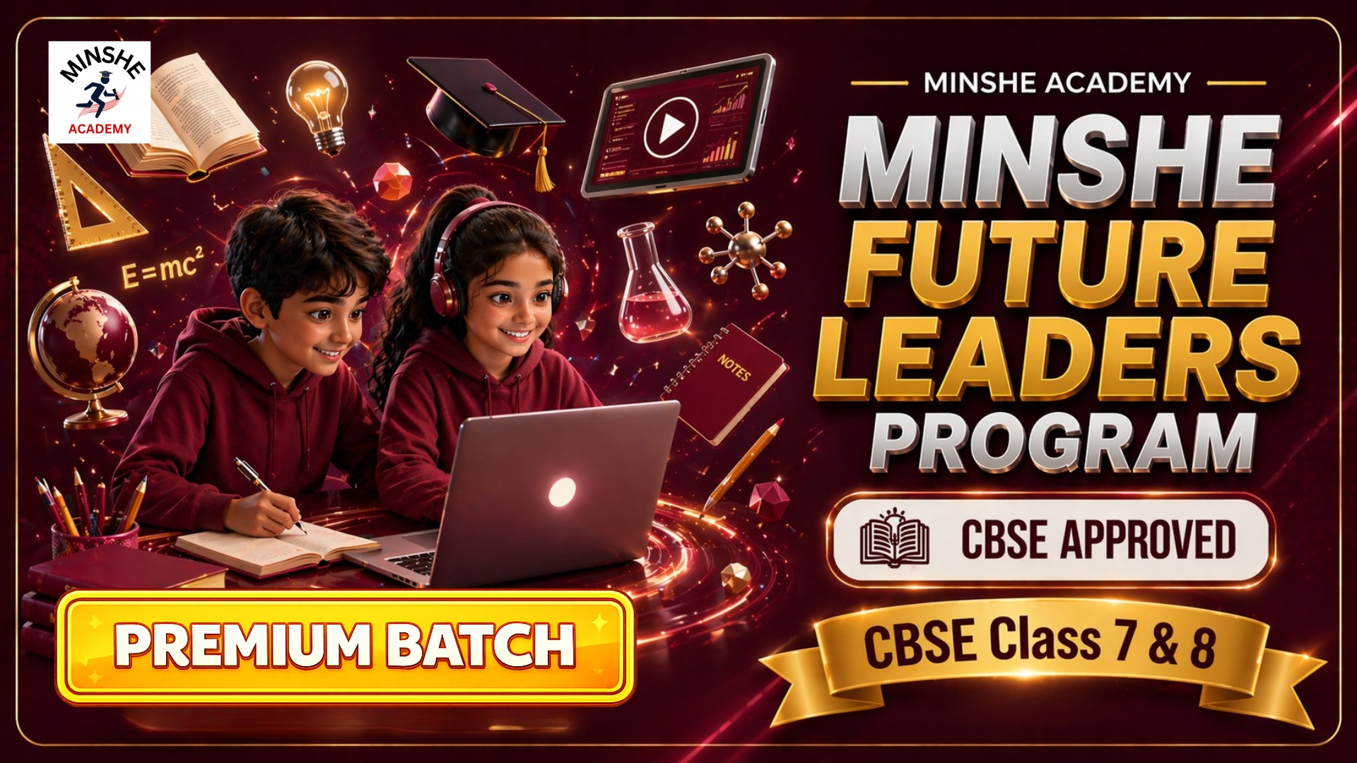 🎓MINSHE Future Leaders Program 📘Class 7 & 8 ✨Premium Batch 🎥Live Classes