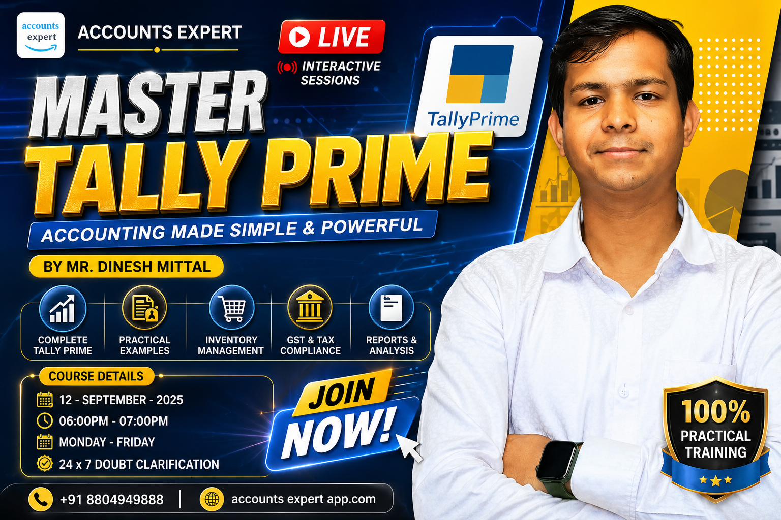 Tally Prime Expert LIVE Course for Professionals 