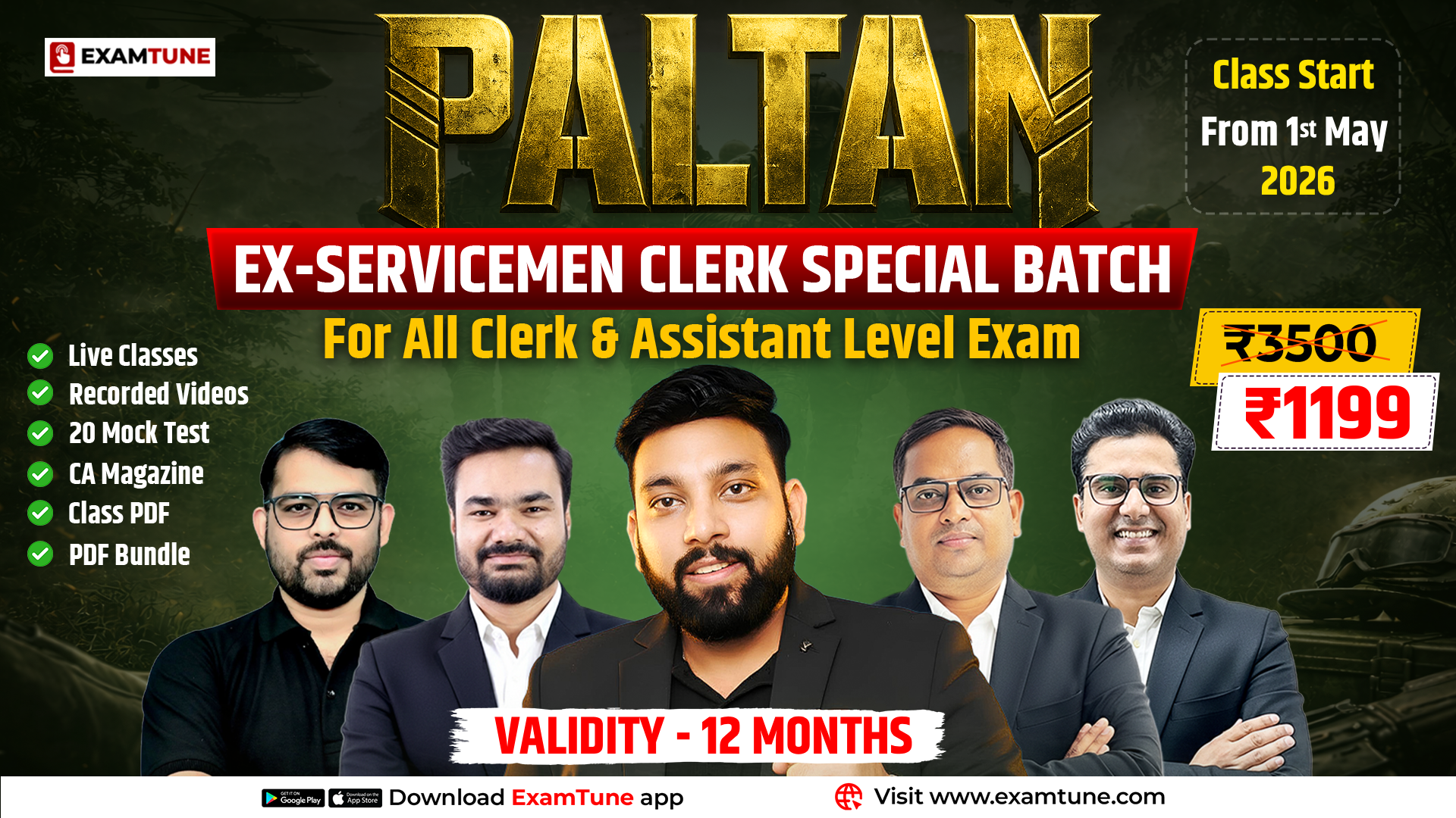 Ex-Servicemen Clerk Foundation Batch 2026 | SBI, IBPS, RRB & RBI Assistant (Paltan) Course