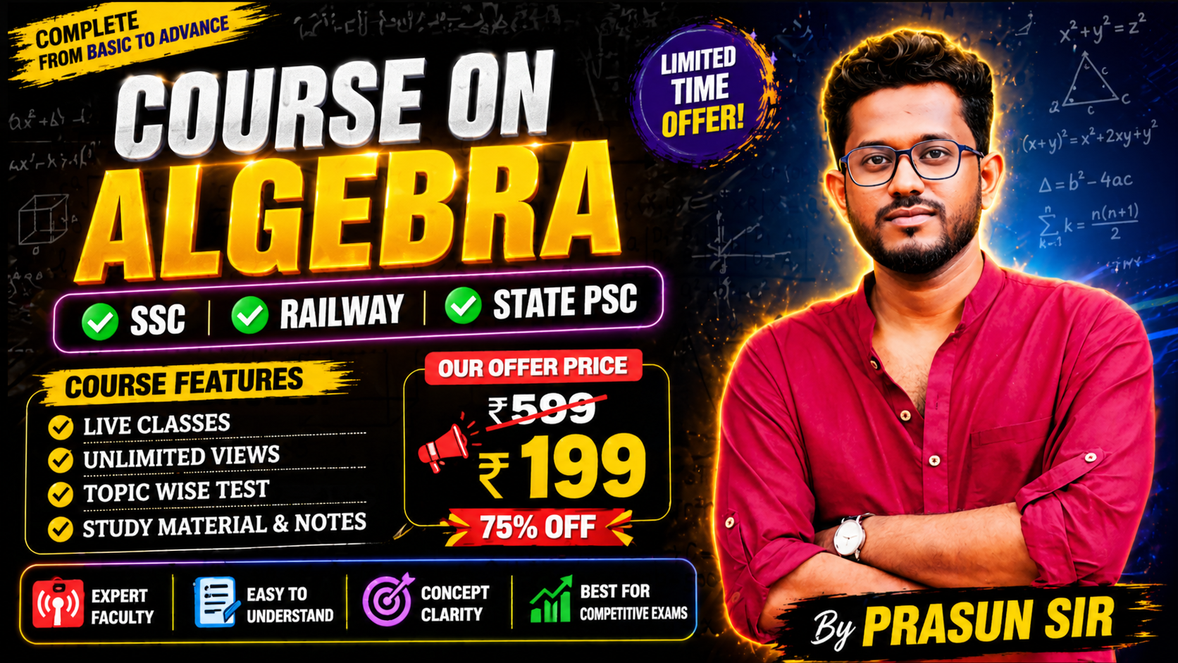 Course on ALGEBRA (BASIC TO ADVANCE)