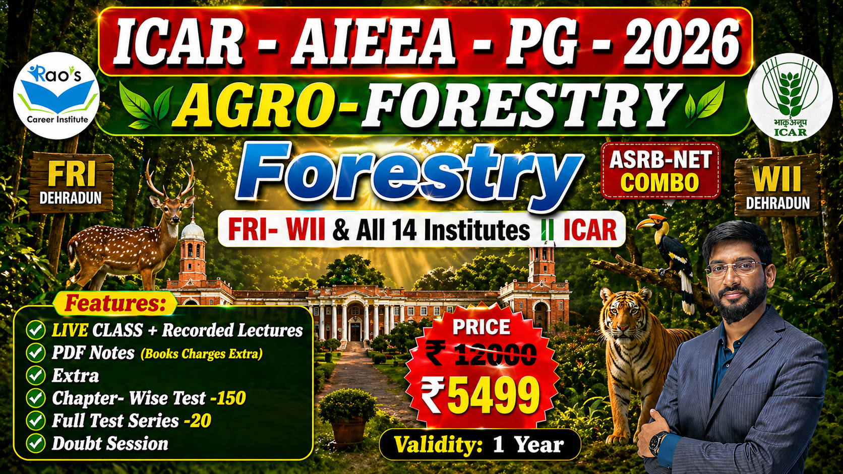 M.Sc./PG- AGRO-FORESTRY & FORESTRY  (ICAR-AIEEA-PG-ENTRANCE)-2026-27 || LIVE BATCH 