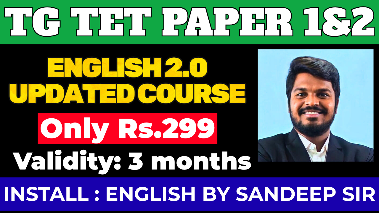 TG TET ENGLISH ENGLISH 2.0 UPDATED COURSE(3 months validity)