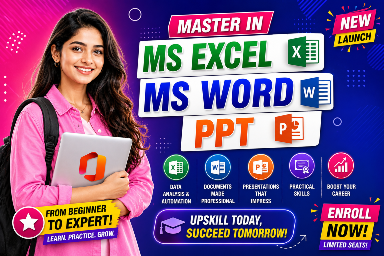Master in MS EXCEL, MS Word, PPT