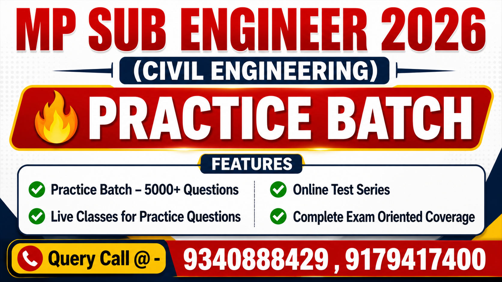 Practice Batch | mp sub engineer vacancy 2026 | Tech + non tech 