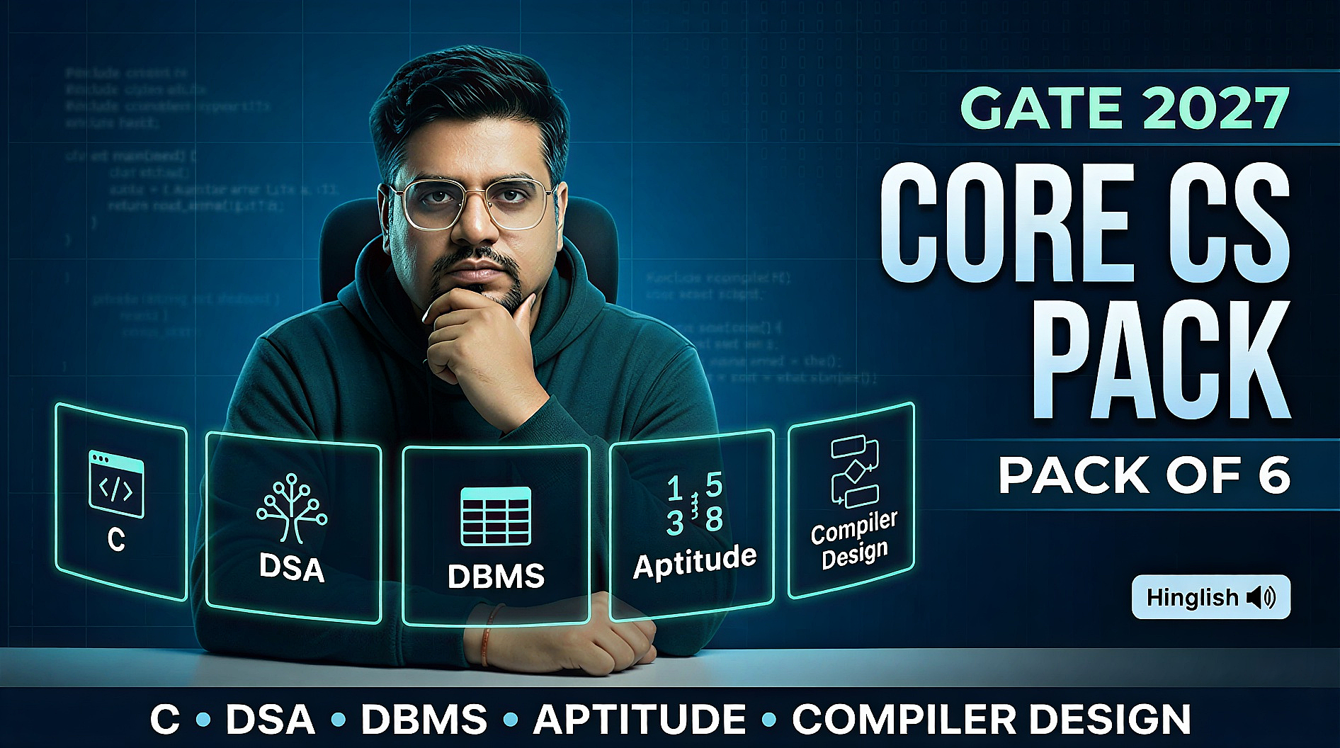 C, DS & ALGO, DBMS, Aptitude, Compiler Design (Pack of 6) for GATE 2027 by Amit Khurana Sir | 🔊 Hinglish