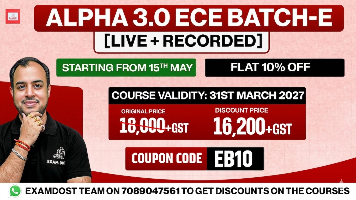 Alpha 3.0 ECE Batch E for GATE 2027 ( Live + Recorded )