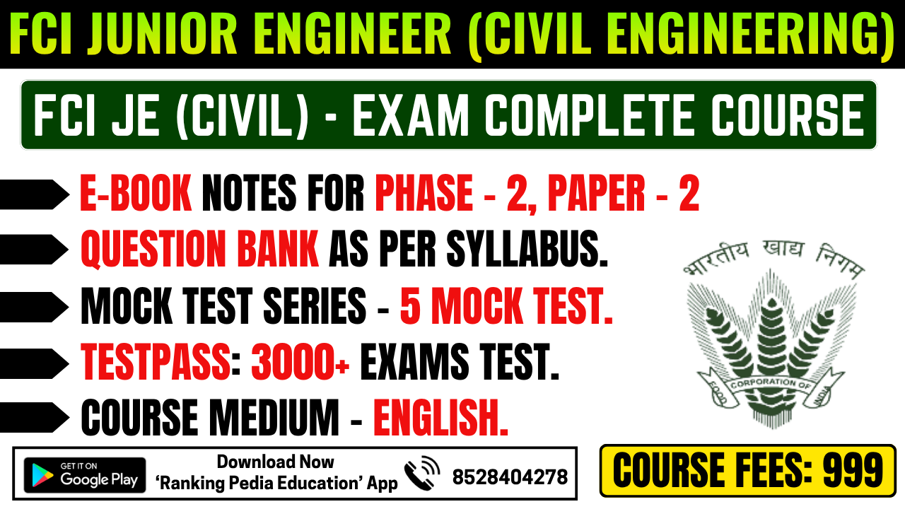 FCI JE Civil Engineering Exam Complete Course