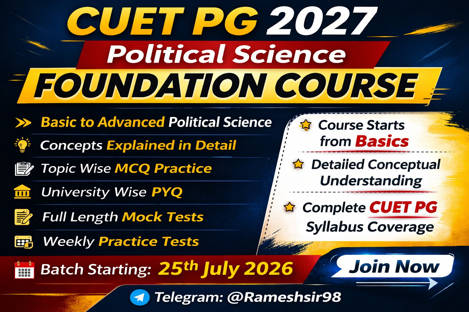 CUET PG 2027  Foundation Batch