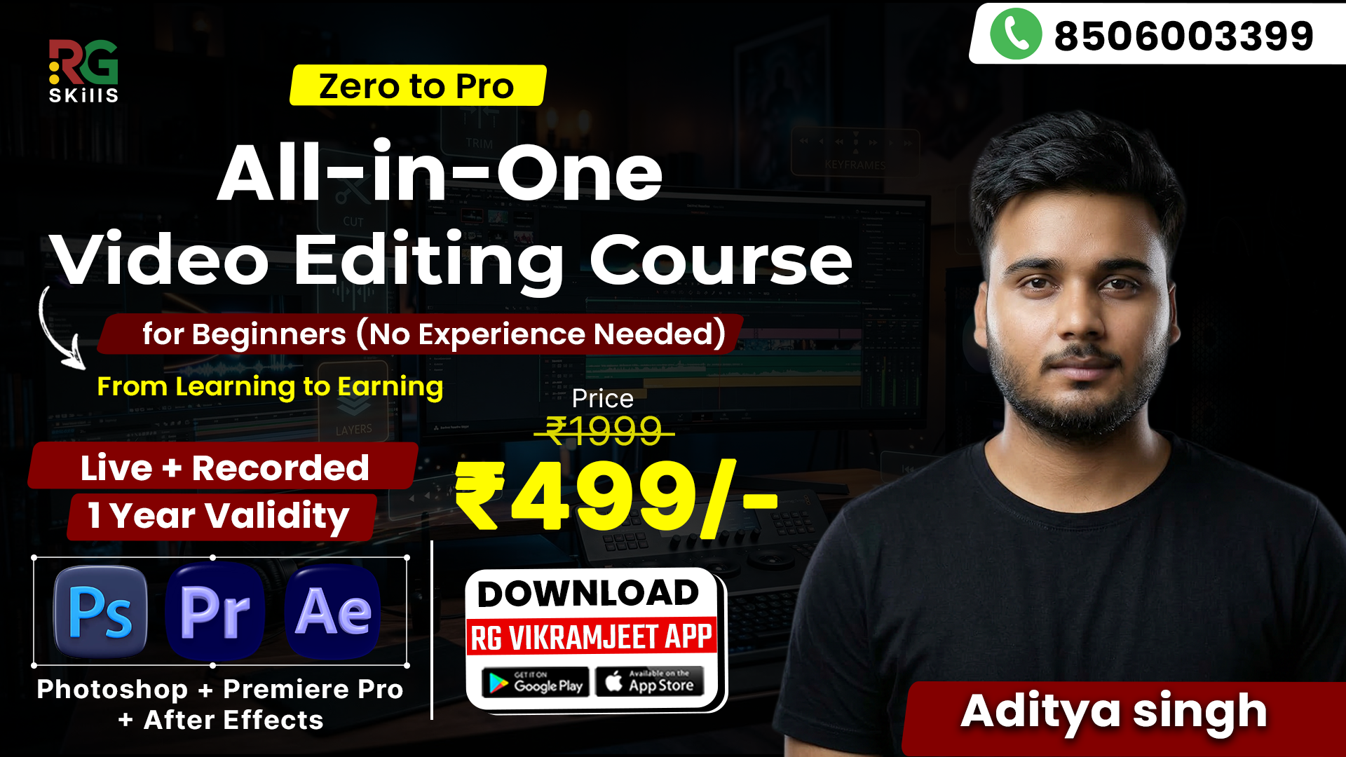 ALL IN ONE COMPUTER VIDEO EDITING COURSE 2026 (BASIC TO ADVANCE) STARTS FROM 11TH MAY 2026
