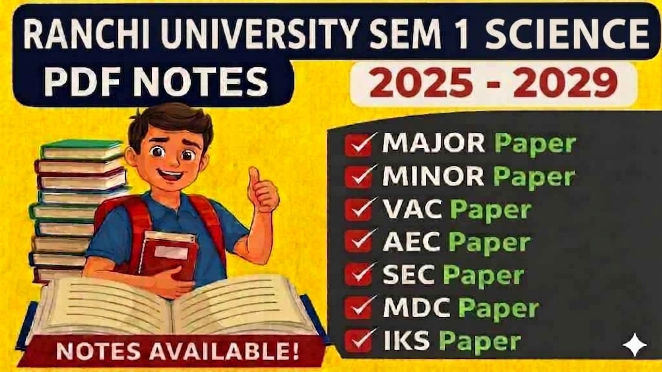 SEM 1 RANCHI UNIVERSITY SCIENCE NOTES 