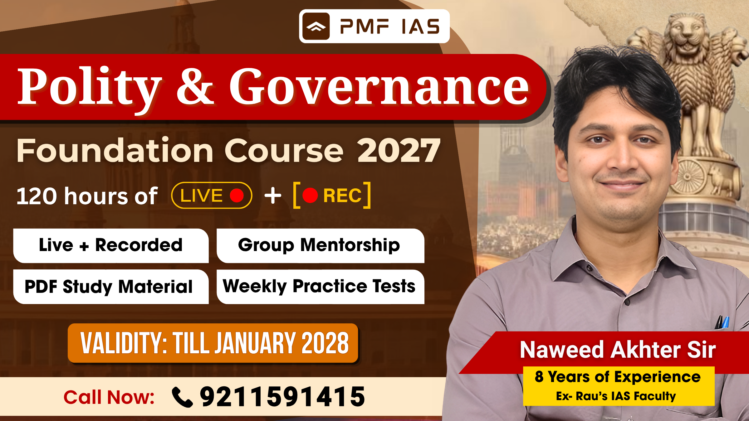 Polity & Governance Foundation 2027 - Live + Recorded Course (For UPSC Prelims & Mains)