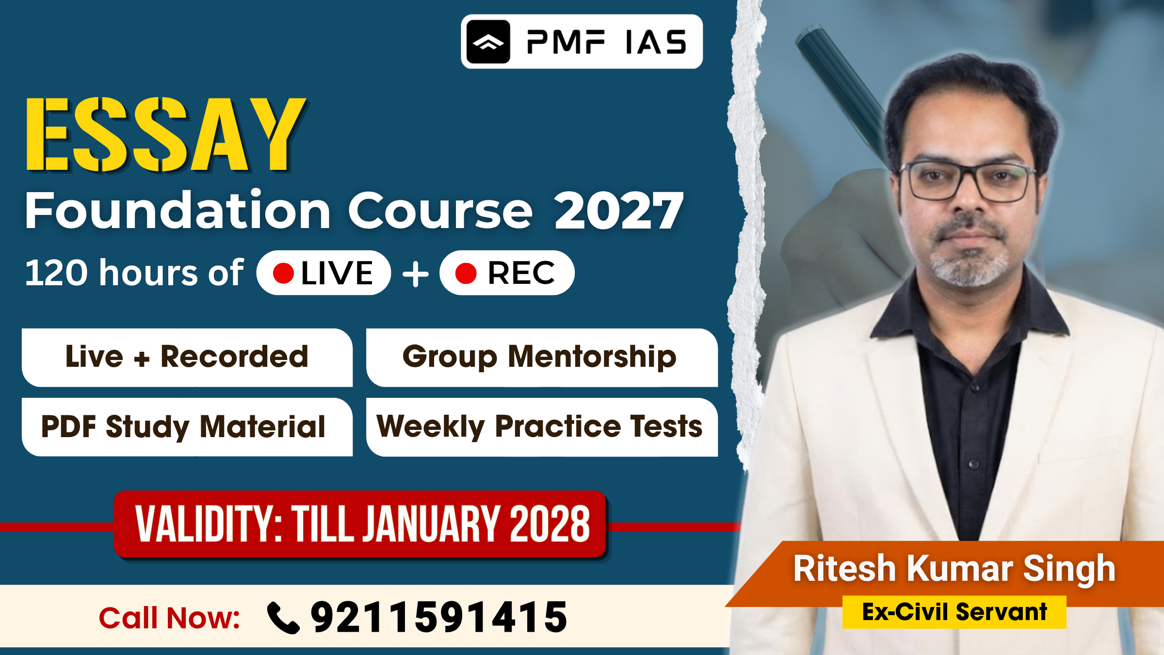 Essay (GS) Foundation 2027 - Live + Recorded Course (For UPSC Prelims & Mains)