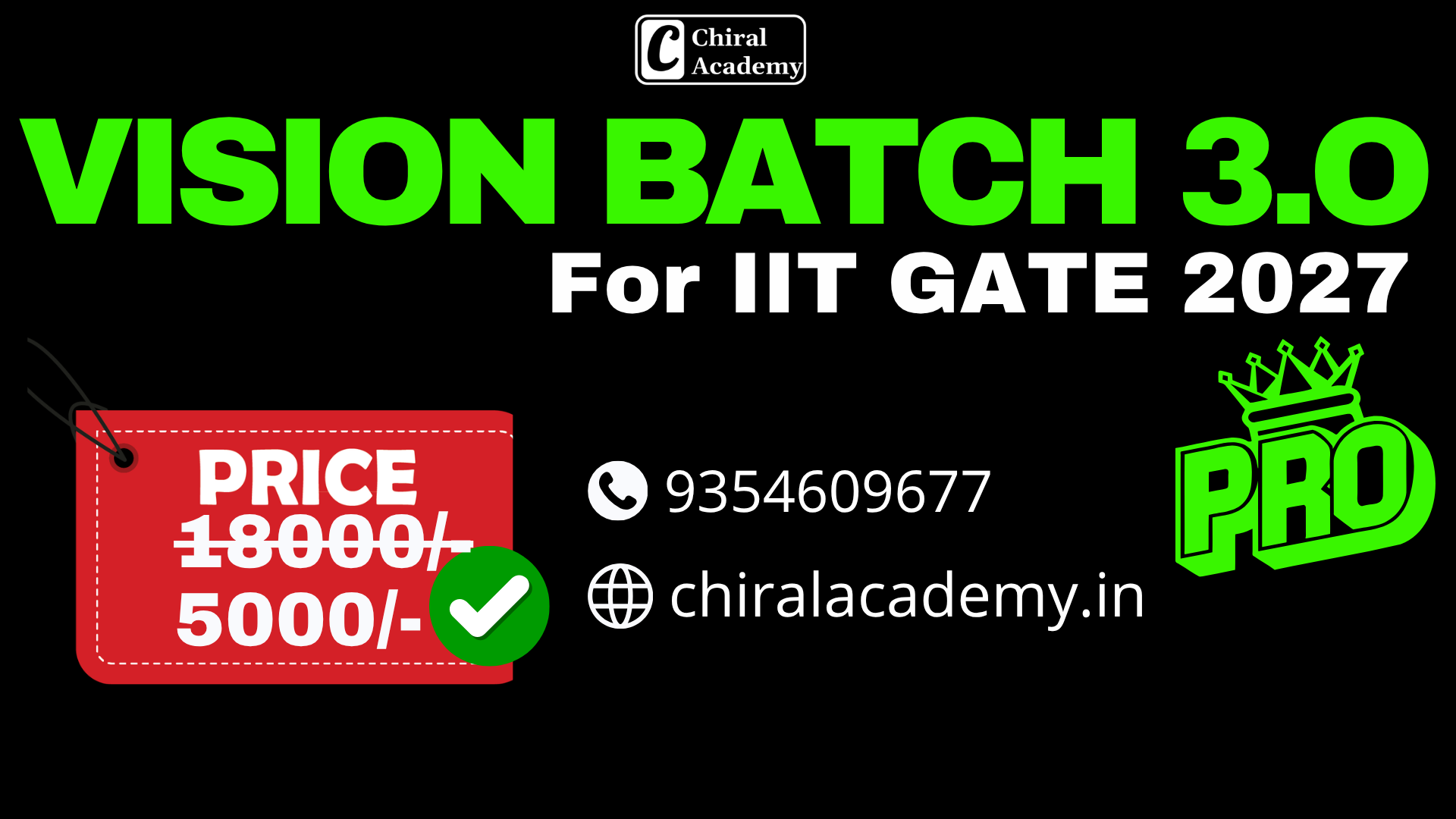 VISION BATCH 2.O PRO – IIT GATE Chemistry 2027