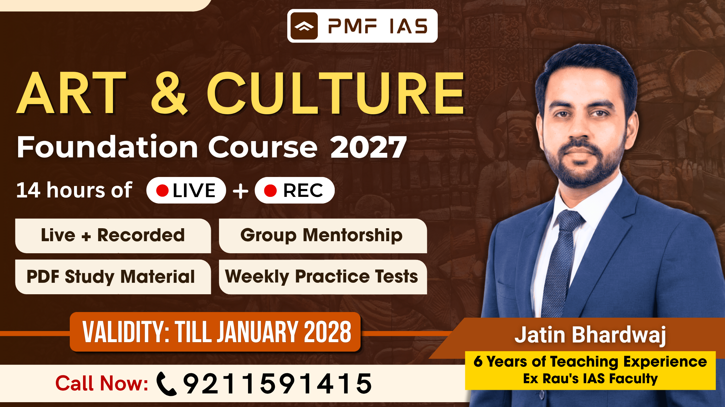 Art & Culture (GS) Foundation 2027 - Live + Recorded Course (For UPSC Prelims & Mains)