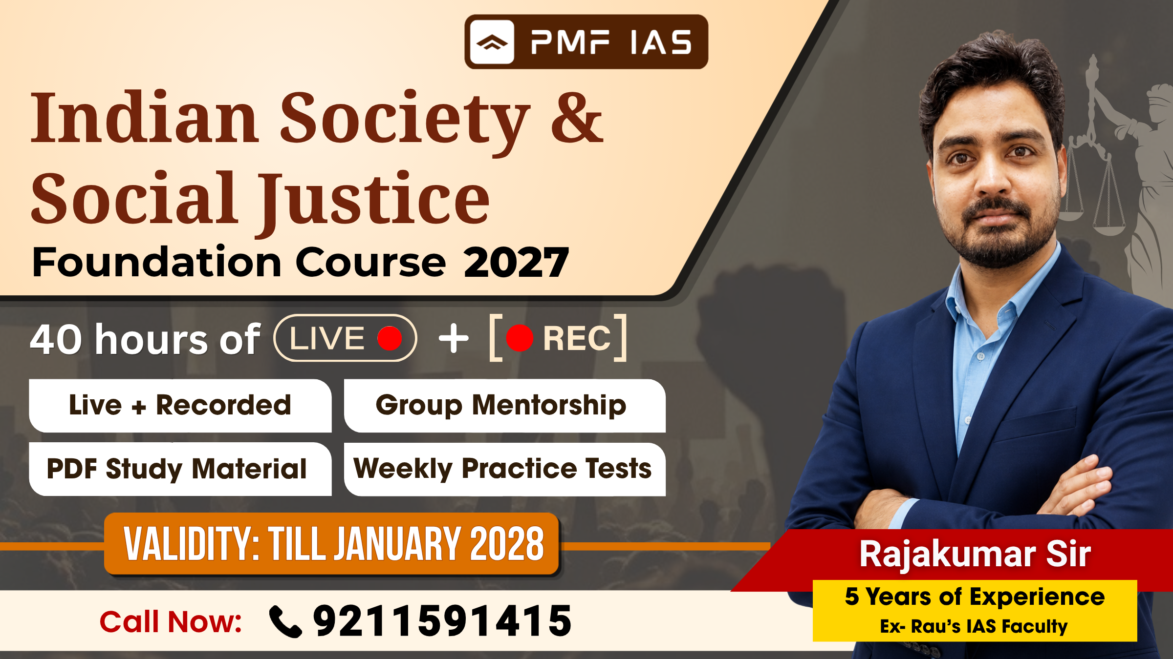 Indian Society & Social Justice (GS) Foundation 2027 - Live + Recorded Course (For UPSC Prelims & Mains)