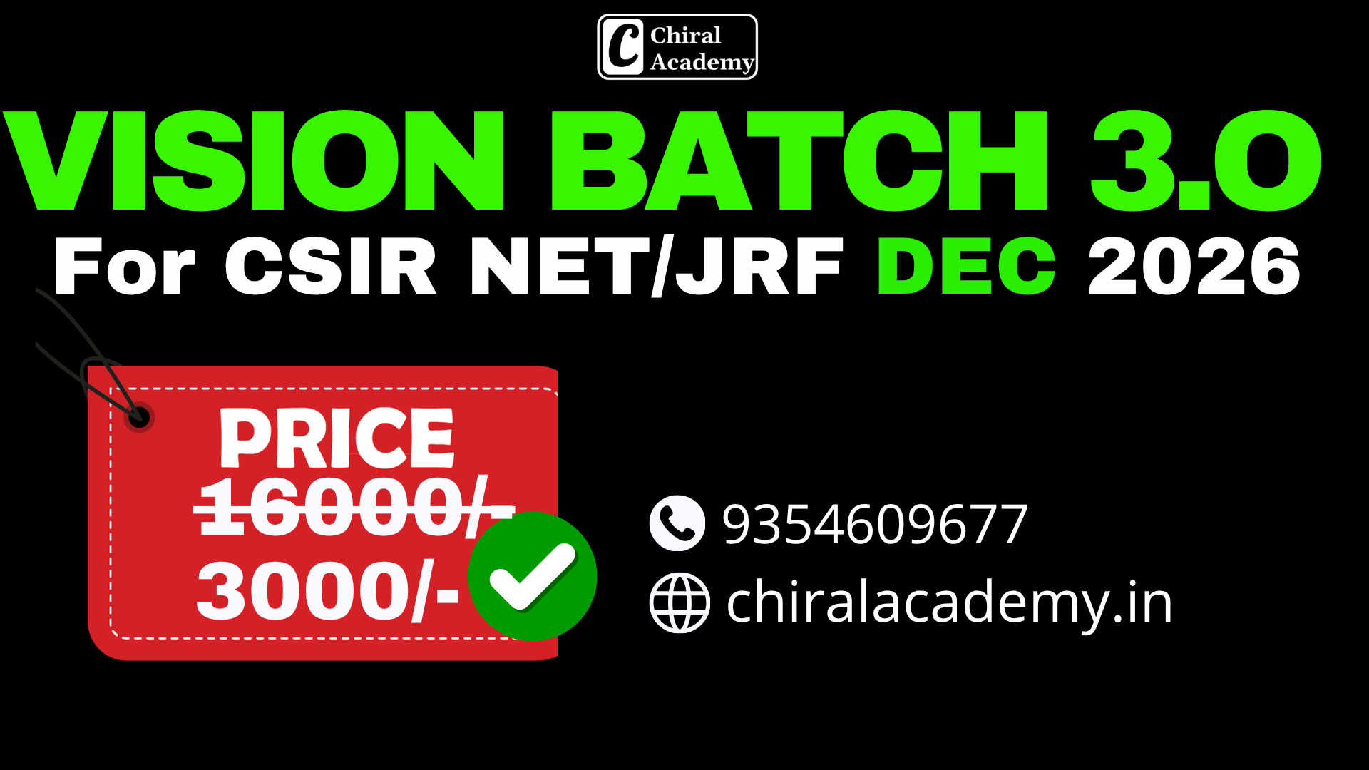 VISION 3.0 BATCH FOR CSIR NET/JRF Dec 2026 