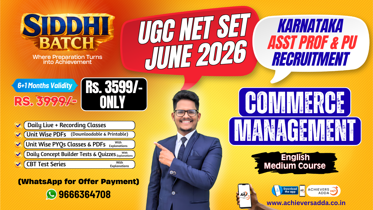 Commerce - UGC NET JUNE 2026 & Karnataka Asst Prof, PU - Complete Course