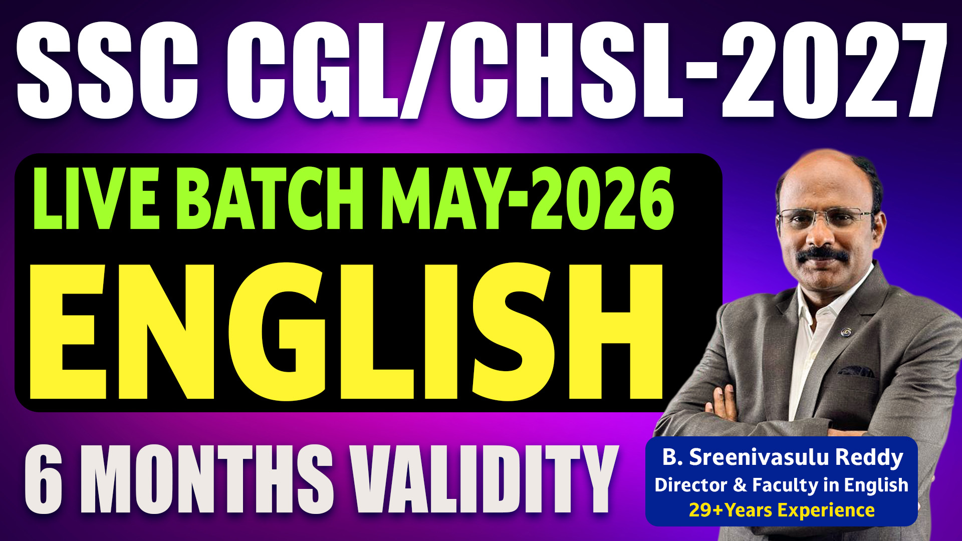 ENGLISH LIVE BATCH MAY - 2026 (6 MONTHS VALIDITY)