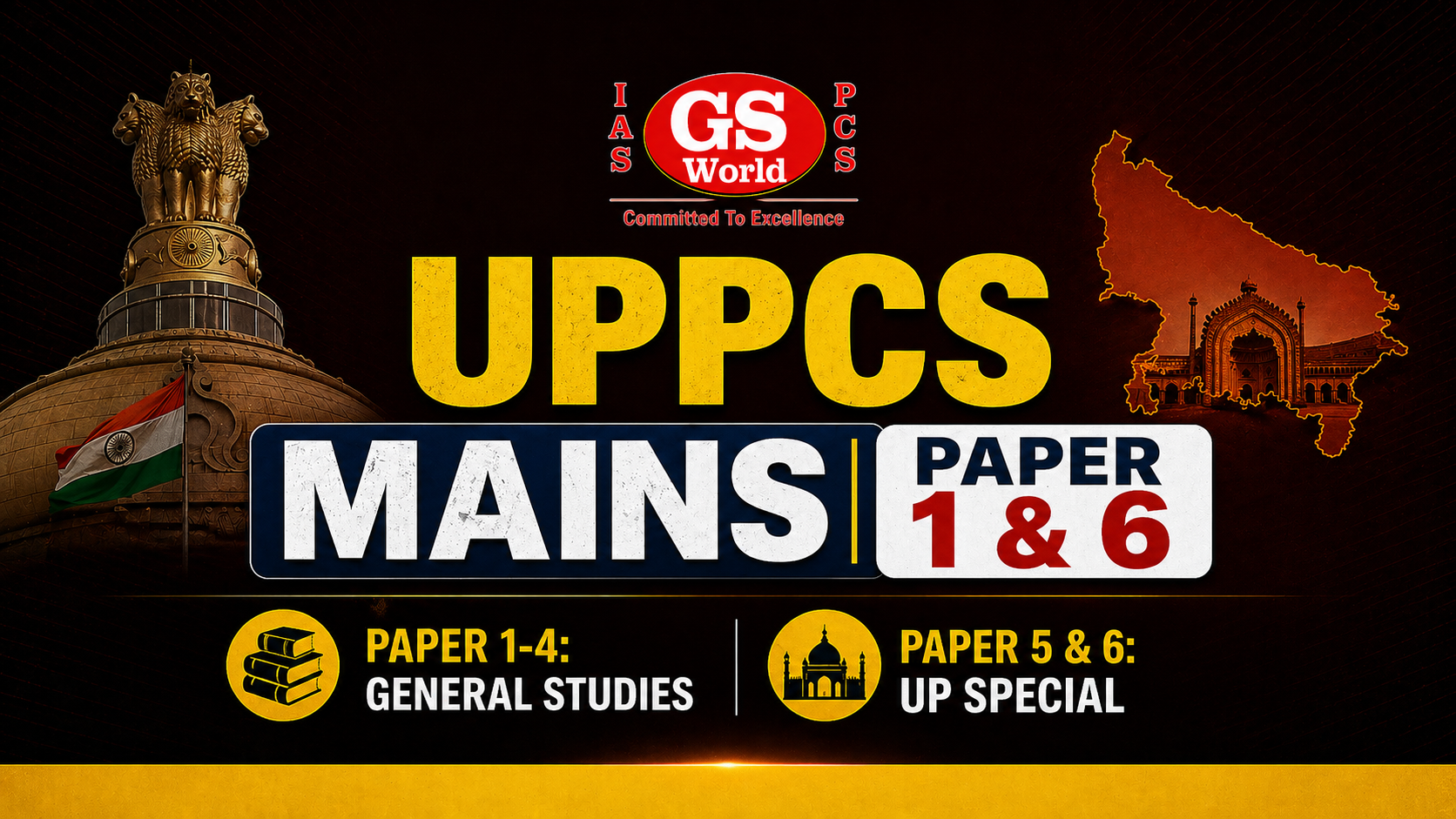 UPPCS MAINS PAPER 1–6 | Complete GS + UP Special Course | GS World IAS PCS