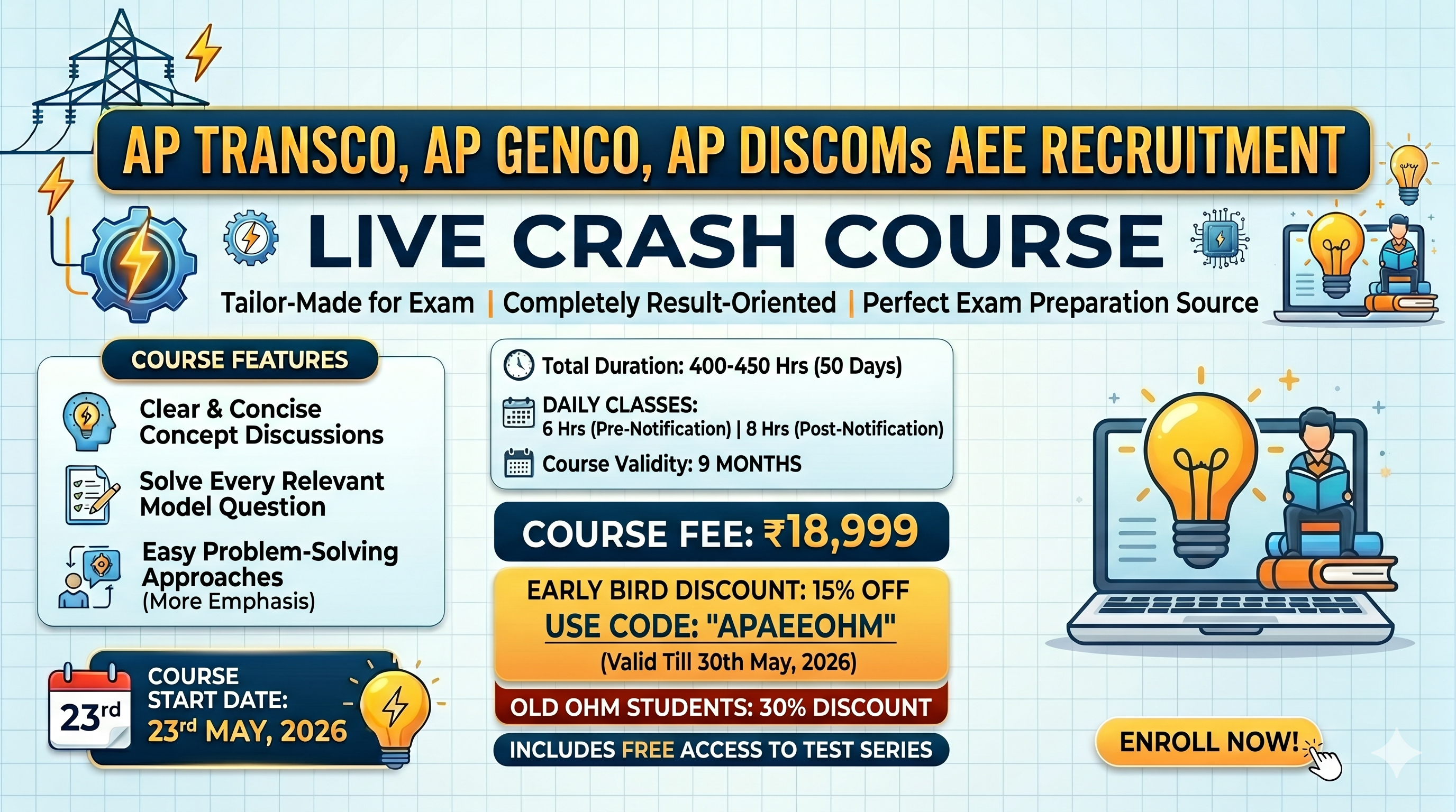 Live Crash Course for AP TRANCO, GENCO, DISCOMs (AEE) (2026)