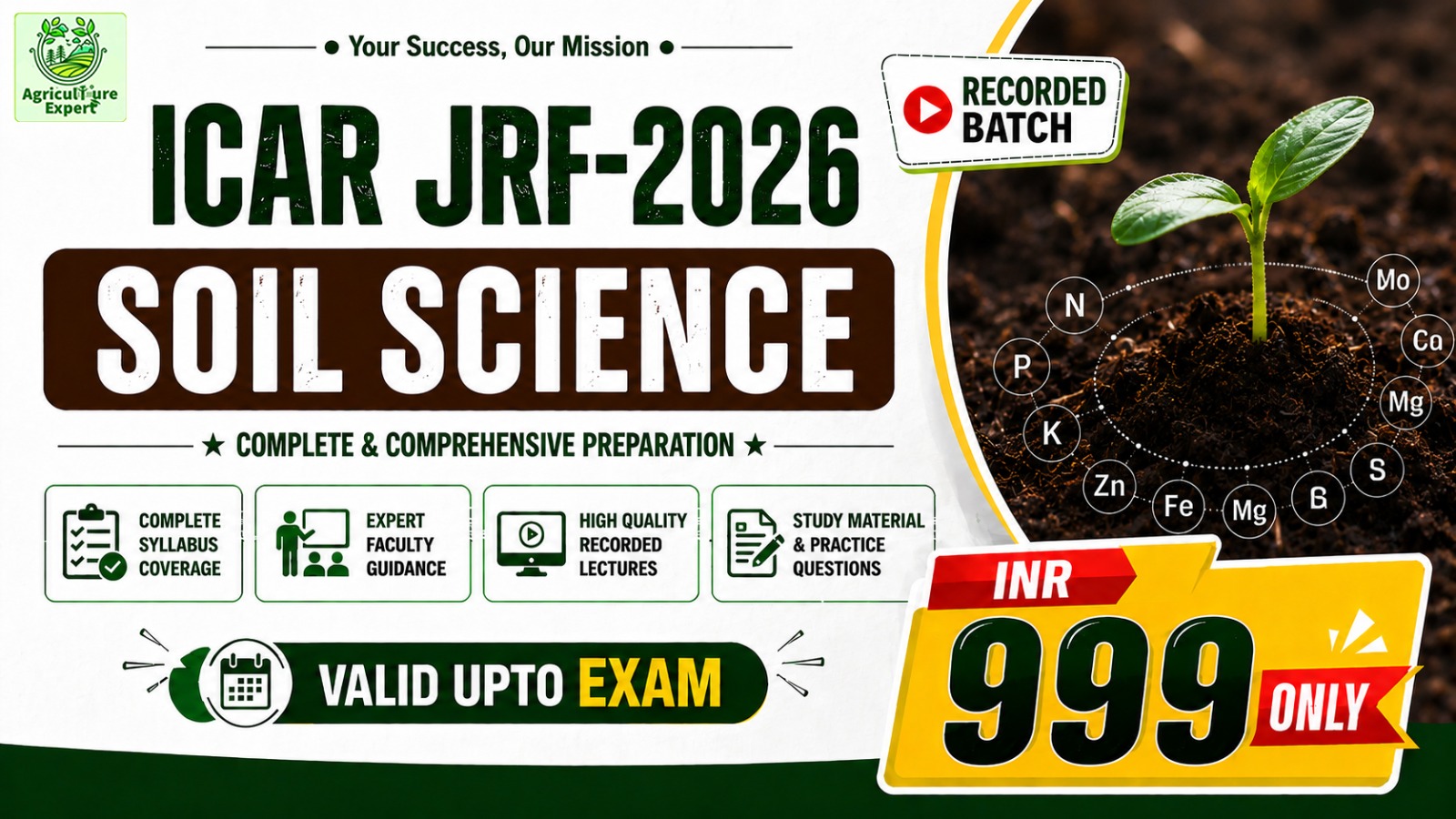 SOIL SCIENCE ICAR JRF 2026 RECORDED BATCH