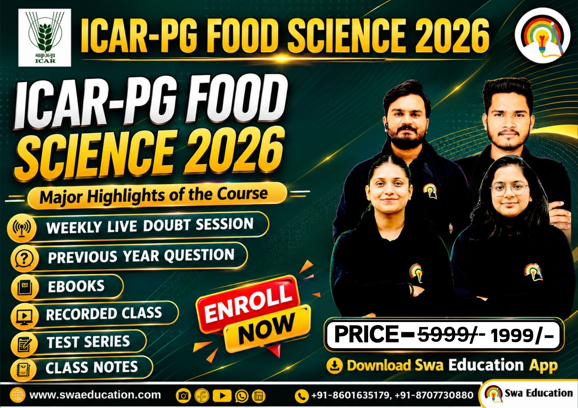 ICAR PG FOOD SCIENCE EXAM COURSE