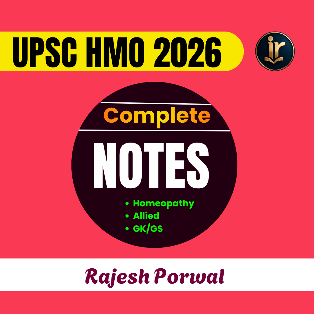 UPPSC HMO Complete (Homeopathy+Allied+GK/GS+ Community Health) Notes